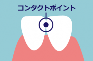 デンタルフロス　コンタクトポイントの説明